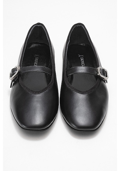 Dericlub Kadın Tek Bantlı Babet Gerçek Deri Rg 819 Siyah
