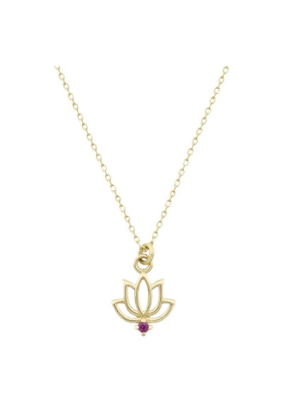 Yakut Lotus Çiçeği Kolye 27256082