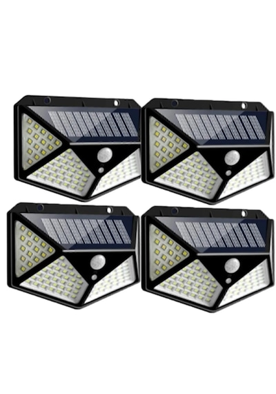 4 Adet 100 Led Solar Sokak Lambası 3 Modlu Güneş Enerjili Lamba