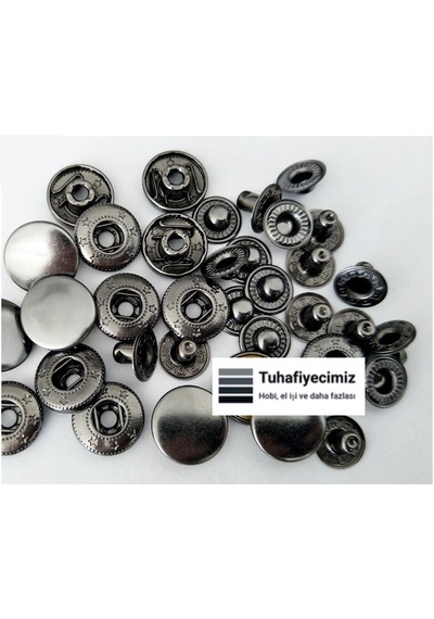 Tuhafiyecimiz 700 adet 15mm Paslanmaz Büyük Çıtçıt  Antrasit Renk