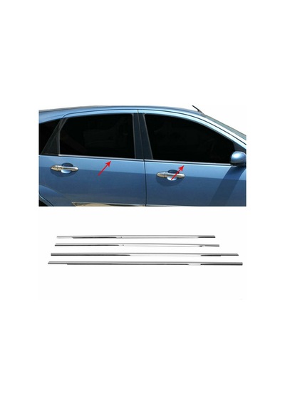 Ford Focus 1 Hb Krom Cam Çıtası Tk 1998-2005 4Prç Paslanmaz Çelik N11.4249