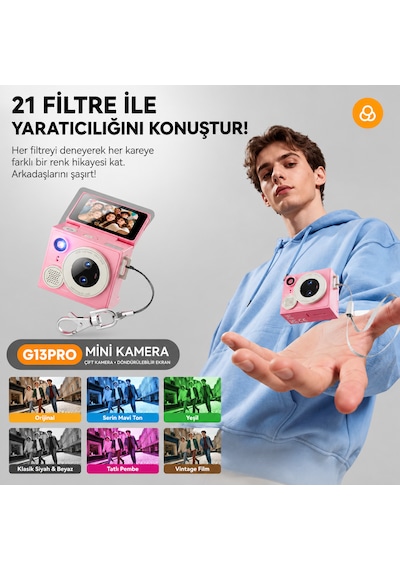 Bubitechh G13 Pro 1080P Mini Kamera Kompakt Dijital Fotoğraf Makinesi