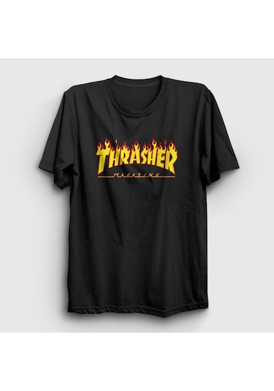 Noıssey Unisex Siyah Logo Thrasher T-shirt 277580tt