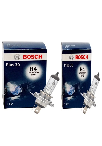 2 Adet Bosch Plus30 H4 Ampul +%30 Daha Fazla Işık