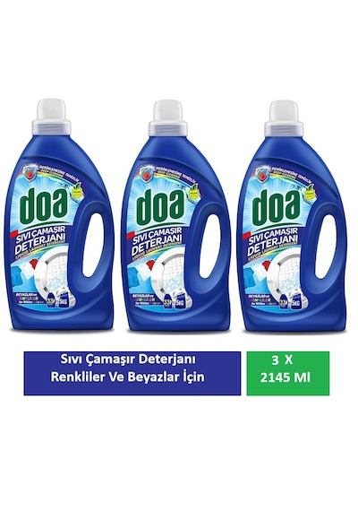 Doa Sıvı Çamaşır Deterjanı Renkliler Ve Beyazlar Derinlemesine Temizlik 3 X 2145 Ml 2145 ML