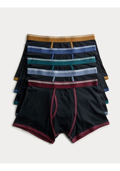 Marks & Spencer 5’li Pamuklu  Cool & Fresh Trunk T14004817S Siyah Mix