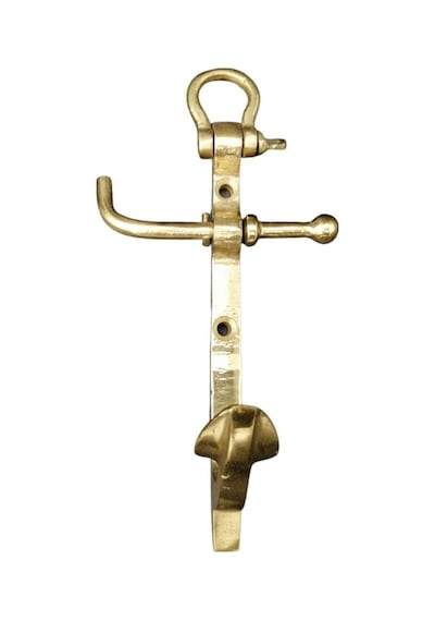 Pimarks Pirinç Döküm 160mm Çıpa Objeli Çimolu Askılık Sarı