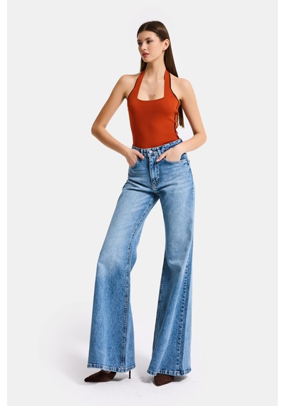 Itsbasic Kadın Mavi 4s6-4 Mry Flare Fit Komfort Kumaş Denim Jean
