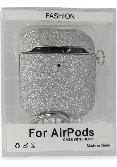 Apple, Uyumlu AirPods 2 2.nesil Spell Simli Kılıf - Gümüş