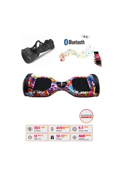Citymate Hoverboard 6.5 inch Elektrikli Kaykay Scooter Bluetooth Hoparlörlü Çanta Hediye D16