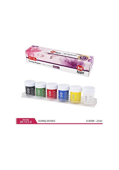 Red Apple kumaş Boyası 25 Ml 6 Renk 24x72
