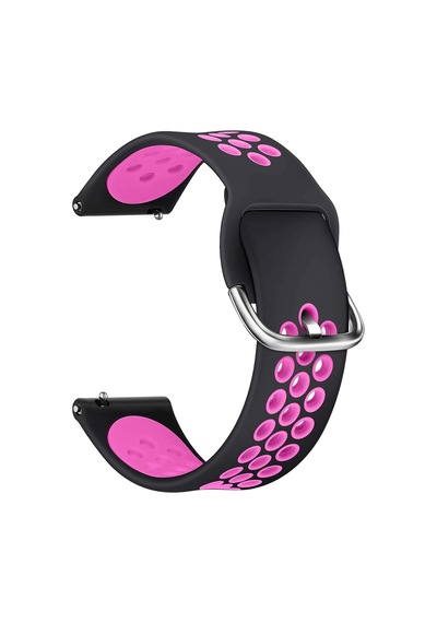 Gear S3 Sport Band İçin Kordon Siyah Koyu Pembe