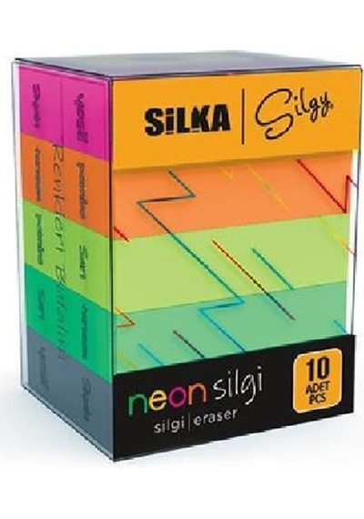 Silka Corner Neon Silgi 5 Renk 10 Lu Paket 30 Lu Stand