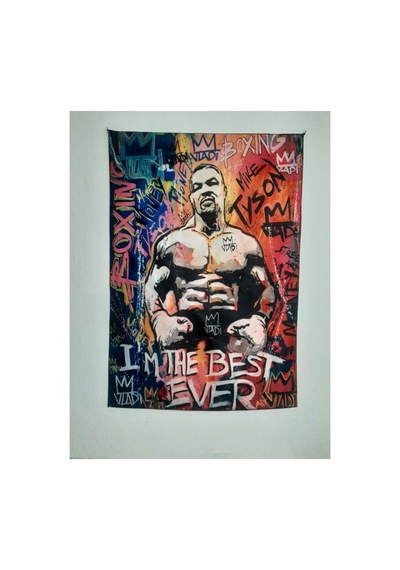 Mike Tayson - İ Am The Best Ever Desenli Tasarım Duvar Halısı