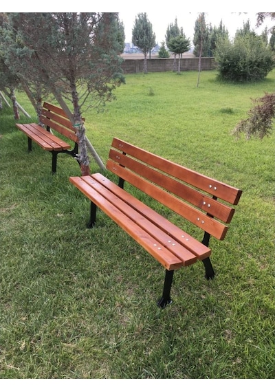 Bahçe Bankı Döküm Ayaklı Bank Ahşap Bahçe Bankı Park Oturma Bankları Çok Renkli