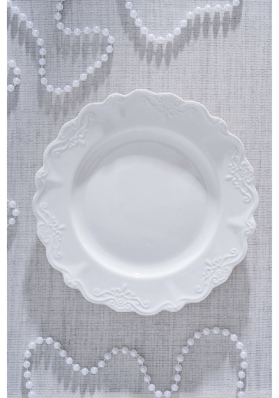 Acar King Servis Tabağı - 22 Cm Beyaz