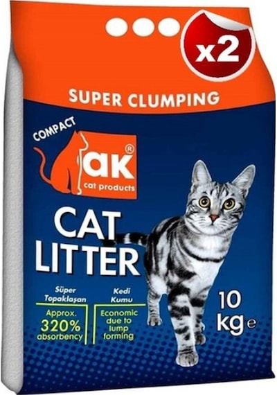 Akkum Bebek Pudralı İnce Taneli Topaklaşan Kedi Kumu 2 x 10 KG