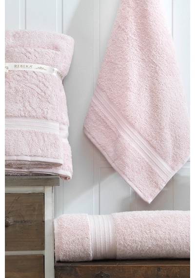 Eponj Home 2li Banyo Havlu Seti 90x160cm +50x90cm Ds Pudra Pudra
