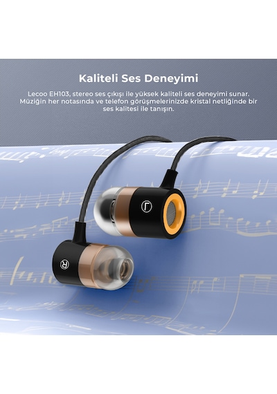 Lecoo EH103 Kablolu 3.5mm Jacklı Kulak İçi Mikrofonlu Kulaklık