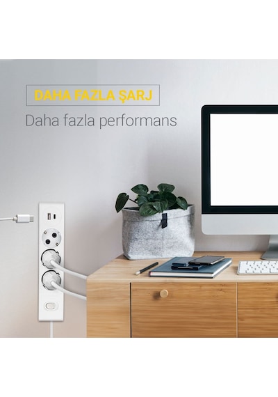 Günsan USB + Type-C Çıkışlı QC3.0 + PD Hızlı Şarj Özellikli Üçlü Çocuk Korumalı Topraklı Anahtarlı Grup Priz 3 Metre Günsan USB + Type-C Çıkışlı QC3.0 + PD Hızlı Şarj Özellikli Üçlü Çocuk Korumalı Topraklı Anahtarlı Grup Priz 3 Metre