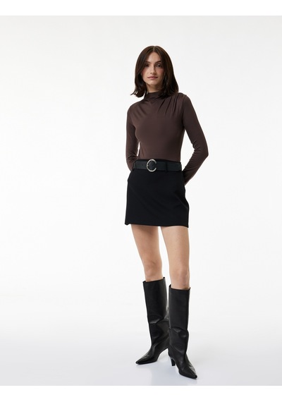 Koton Slim Fit Hafif Dik Yaka Drape Detaylı Uzun Kollu Bodysuit Kahverengi 6wak80083ek Kahve Koton Slim Fit Hafif Dik Yaka Drape Detaylı Uzun Kollu Bodysuit Kahverengi 6wak80083ek Kahve