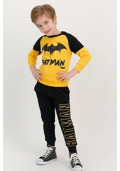 Batman Sarı Erkek Çocuk Ribanalı Eşofman Takımı