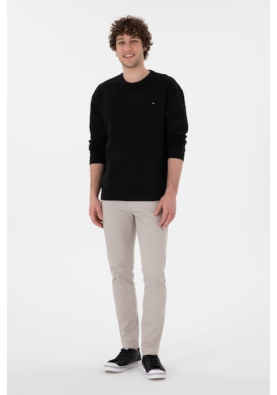 U.S. Polo Assn. Erkek Comfort Fit Bisiklet Yaka Siyah İnce Sweatshirt 50309858-VR046