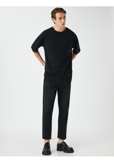 Koton Loose Fit Kot Bol Pantolon - Steve Jean Siyah 3sam40149nd Siyah