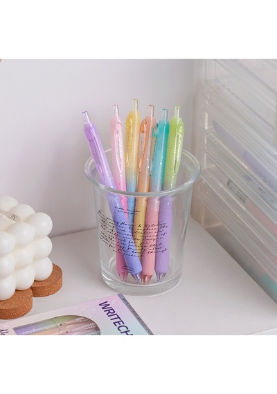 Wrıtech W-0163 Soft Grıp Nebula Mavi Jel Kalem - 96'lı Stand Ahşap