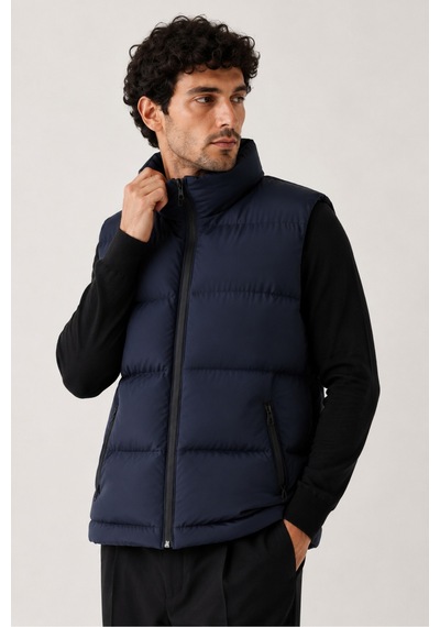 Maison Rae Erkek Lacivert, Nova Kumaş, Dik Yaka, Su Ve Rüzgâr Dirençli, Puffer Yelek