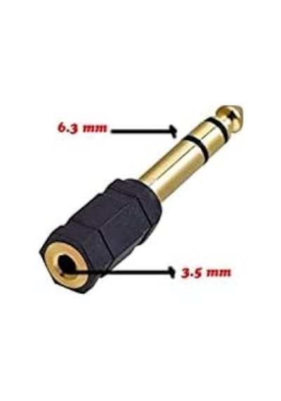 Ars Stereo Kulaklık Mikrofon Adaptörü 6,3mm Erkek To 3,5mm Dişi Gold Jak
