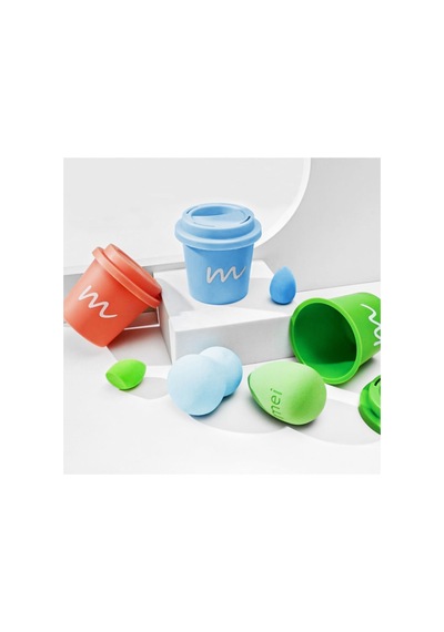 Makyaj Süngeri 3lü Set 3 Pro 3 Mini Coffee Cup Hijyenik Light