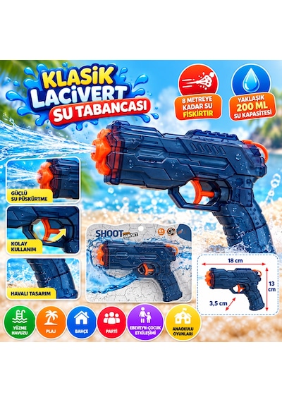 Bezos 18 Cm Klasik Lacivert Su Tabancası Nxrlvng