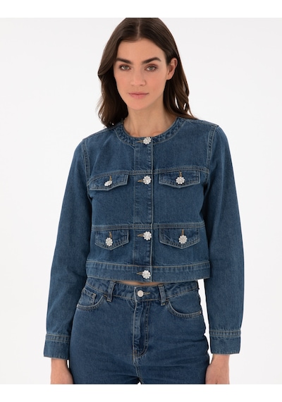 Pierre Cardin Kadın Mavi Ceket Denim 50306930-vr036