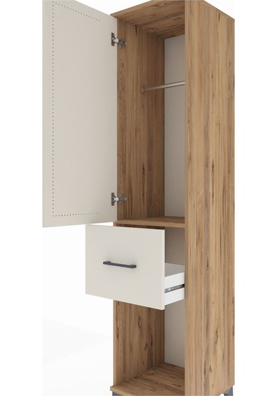 Hyperion Dolap Tek Raflı Tek Çekmeceli Tek Askılı 44x44x195 Çam-aytaşı Atlas Çam