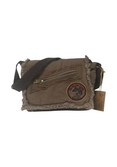 Old Cotton Cargo Vintage Küçük Salaş Unisex Günlük Çapraz Postacı Çantası S Boy 26x20cm Kahverengi