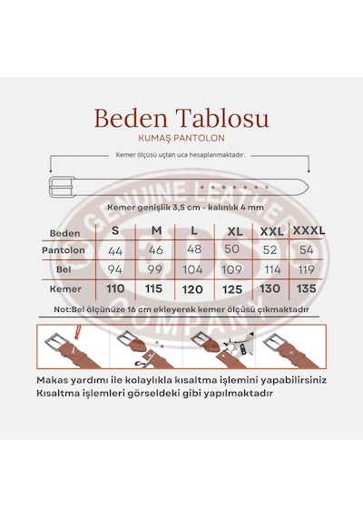 Eds Erkek Kahverengi Klasik Kemer Kahverengi