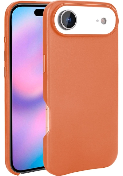 Subutu Apple Uyumlu iPhone 17 Air Kılıf M-safe Şarj Özellikli Pu Deri Görünümlü Sbt Kupra Kapak - Turuncu Turuncu
