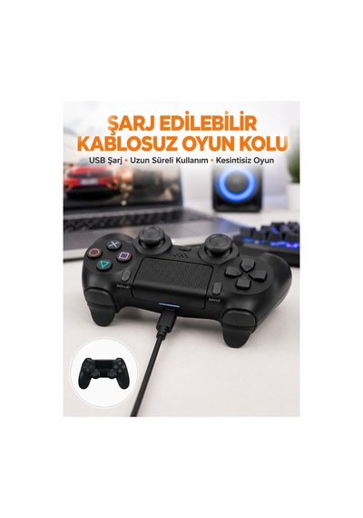 Ps4 Uyumlu Kablosuz Oyun Kolu Titreşimli, Şarjlı Ve Ergonomik Yeni Nesil Çok Renkli