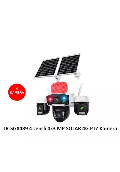 Trio Tr-sgx489 4 Kameralı 4x3 Mp Solar 4g Ptz Sim Kartlı Kamera Veesky