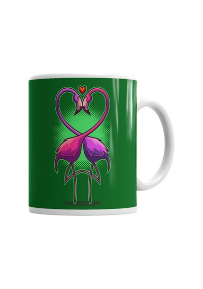Aşk Kuşları Flamingo Kupa Bardak Porselen No34319 Karışık