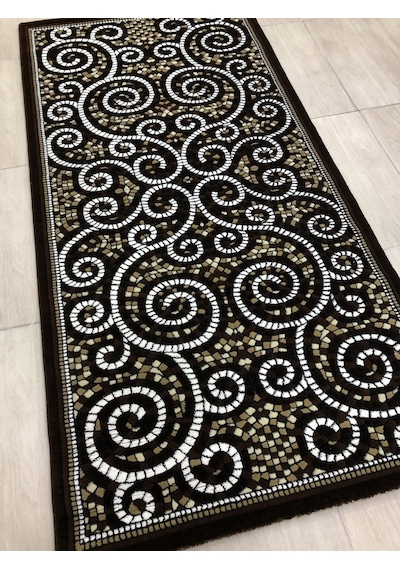 Saray Halı Doğadan 10910 V 100X200 Kahve Taşlı 2 Metre Yolluk !