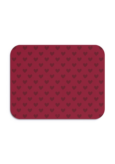 Bordo Renkli Kalpli Desenli Ergonomik Mouse Pad, Kaymaz Yüzey İle Ev Ve Ofis Kullanımı İçin İdeal
