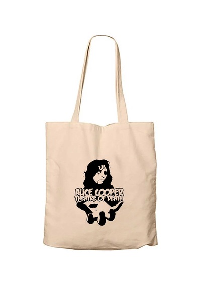 Alice Cooper Theatre Of Death Krem Fermuarlı Bez Çanta Gabardin