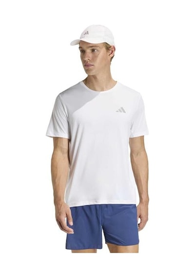 Adidas Run Essentials Erkek Beyaz Yuvarlak Yaka Tişört Beyaz
