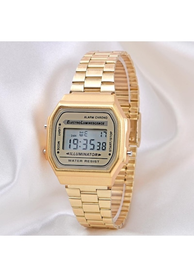 Sarı Led Ekranlı Kare Vintage&retro Erkek Unisex Kol Saat St-304130