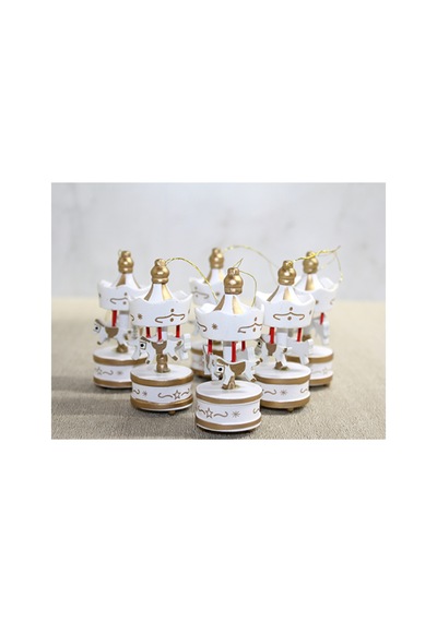 10 Adet Ahşap Dekoratif Atlı Karınca Figür Dekor Masaüstü Süs Carousel Horse Mini 8 X 3 Cm 1