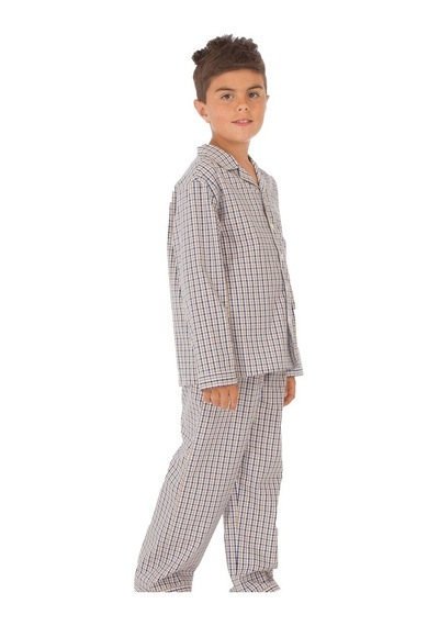 The Nuba The Don Bej-Lacivert Ekose Desenli Erkek Çocuk Pijama Takımı (9-1