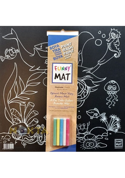 Funny Mat Black Okyanus Çocuk Boyama Matı 40X40 CM