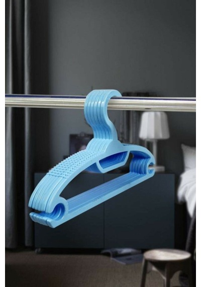 Gondol Çocuk Elbise Askısı Bebek Elbise Askısı 6 Adet Mavi Renk 29 Cm Plastik Mavi Diğer